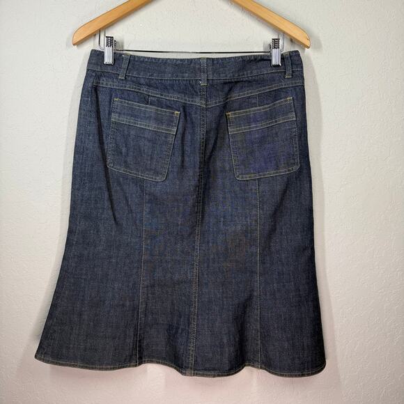 Women's Theory Blue Jean Denim Indigo A Line Skirt Size 8 - Picture 8 of 8